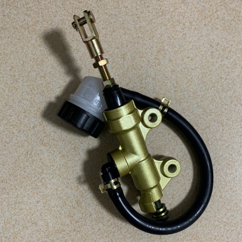 Mtsooning Universal Motorcycle Rear Foot Hydraulic Brake Pump Quad Dirt Bike Pit Brake Master Cylinder Reservoir ATV Motorbike Brakes