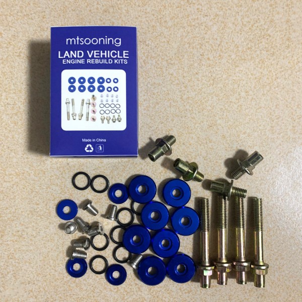 Mtsooning Blue Engine Valve Cover Washers Bolts Set Kit Engine Rebuild Kits For HONDA Civic B-Series